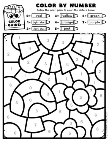 Spring Color by Number - Superstar Worksheets