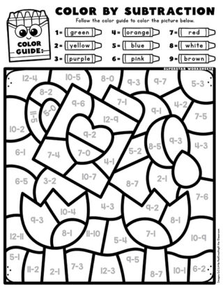 Spring Color by Number - Superstar Worksheets