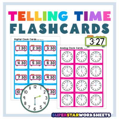 Telling Time Flashcards - Superstar Worksheets