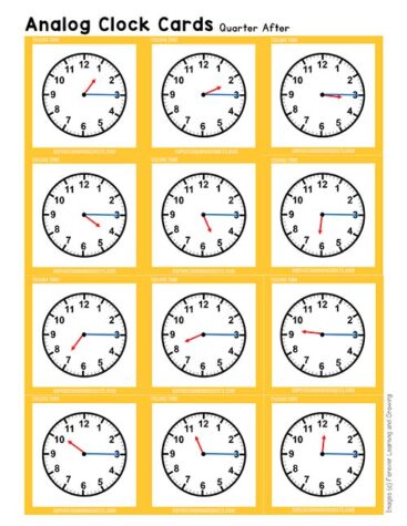 Telling Time Flashcards - Superstar Worksheets