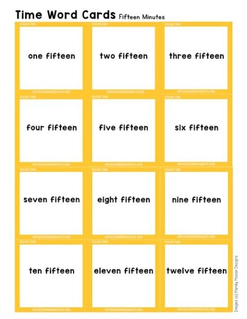 Telling Time Flashcards - Superstar Worksheets