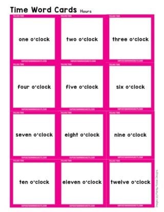 Telling Time Flashcards - Superstar Worksheets