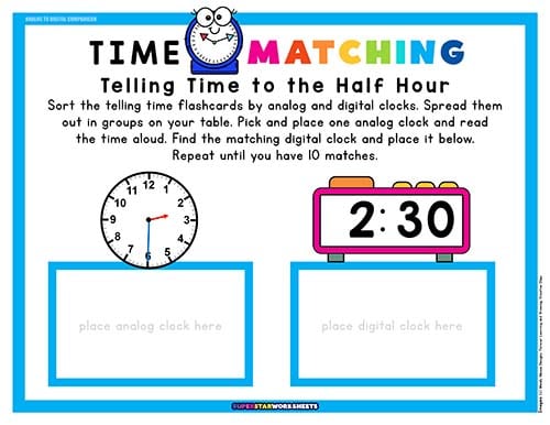 Telling Time Spanish Clock Poster for Kidseducational 
