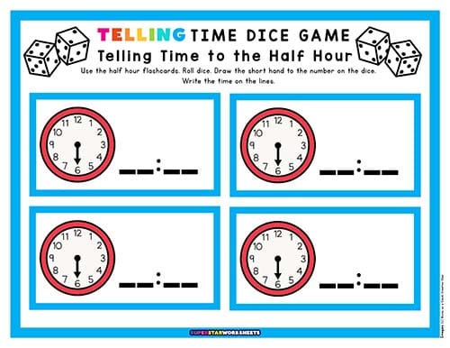 Telling Time Games - Superstar Worksheets