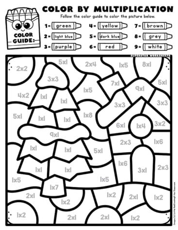 Winter Color by Number - Superstar Worksheets