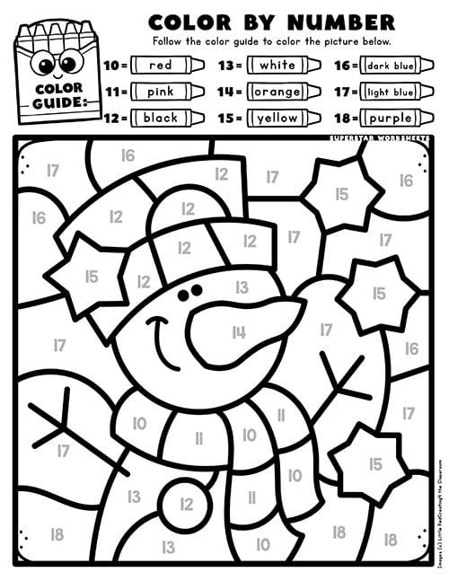Winter Color By Number Adult Coloring Book: Large Print Color By Numbers of  Winter Scenes Christmas For Adults, Seniors and Teens