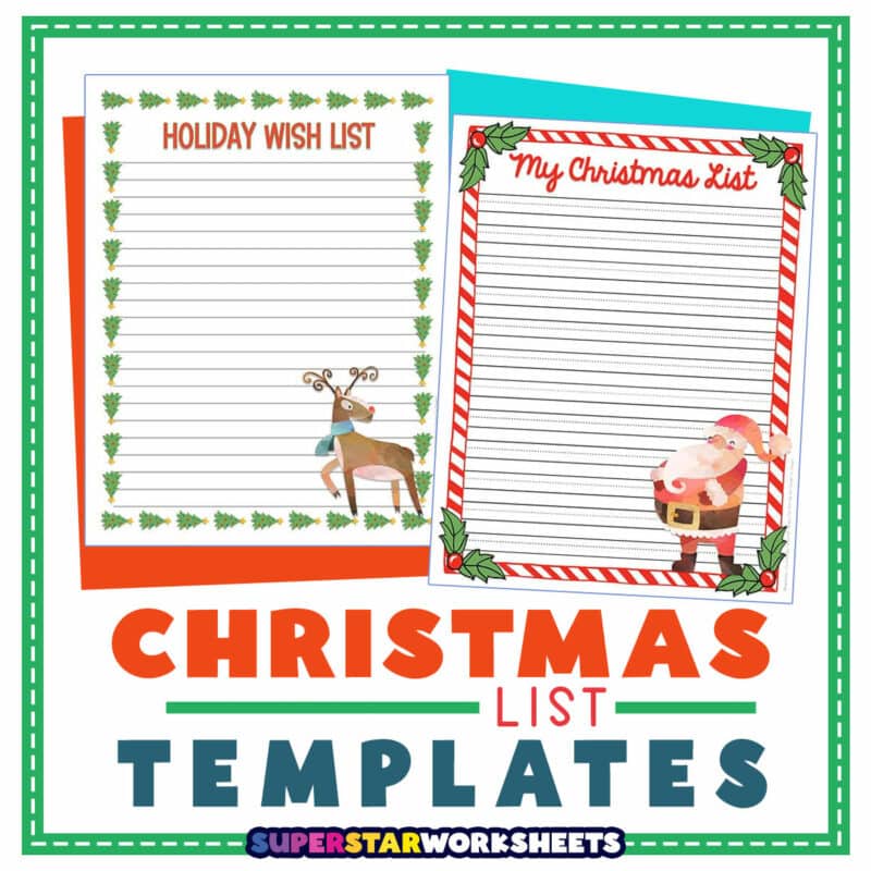 Christmas List Template - Superstar Worksheets