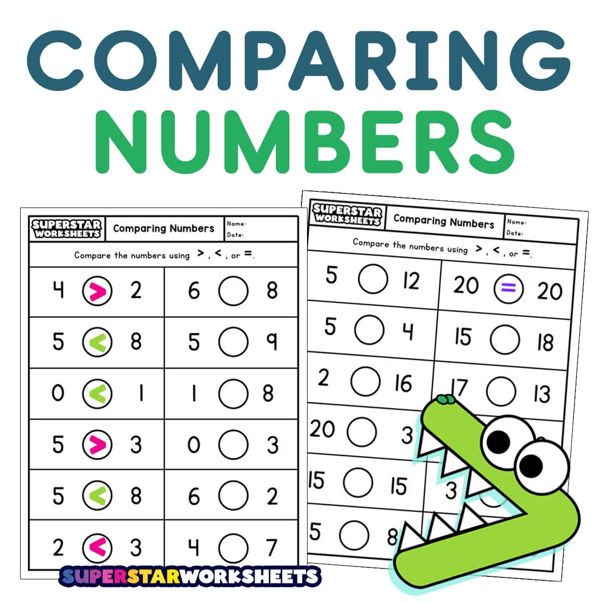 Comparing Numbers Worksheets - Superstar Worksheets