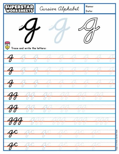 Cursive Handwriting - Superstar Worksheets