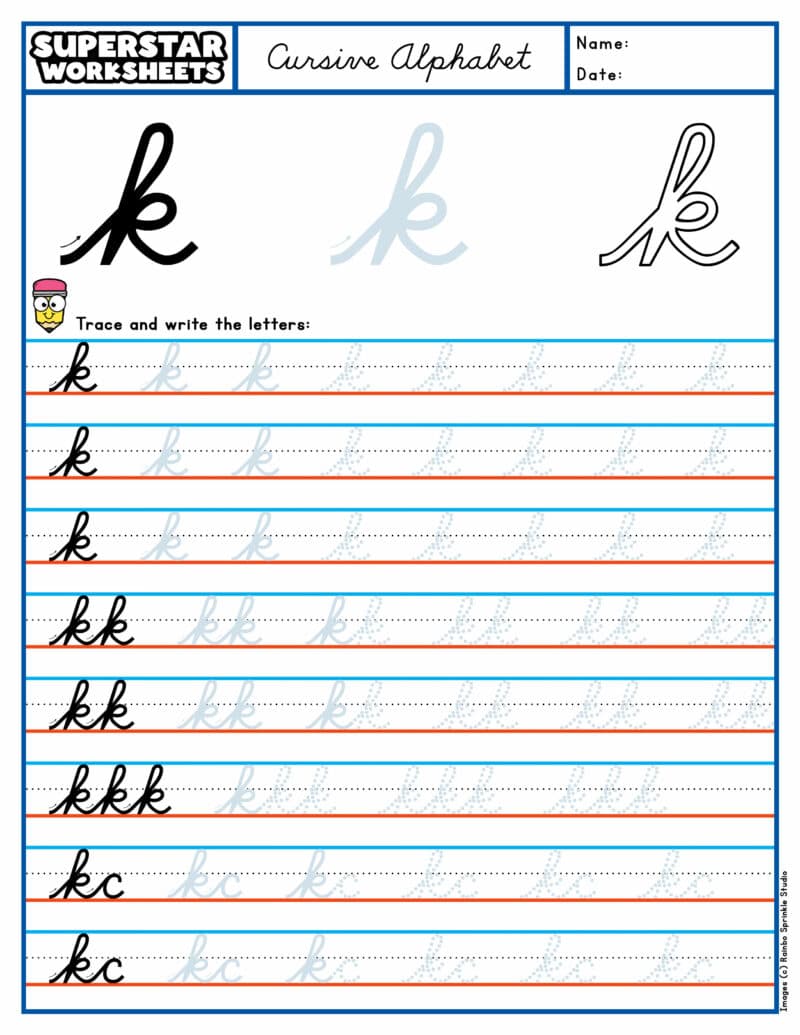 Cursive Handwriting - Superstar Worksheets
