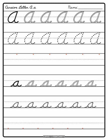 Cursive Writing Practice Worksheets - Superstar Worksheets