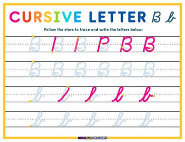 Cursive B - Superstar Worksheets