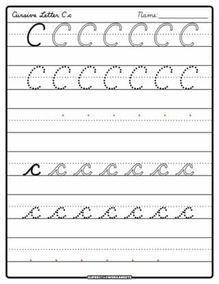 Cursive C - Superstar Worksheets