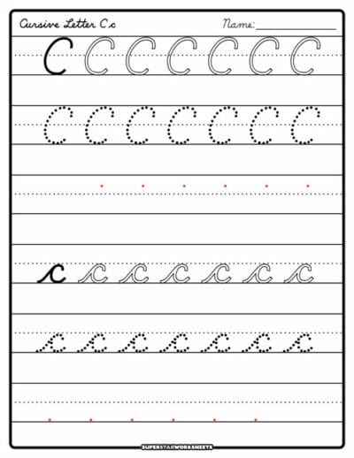 Cursive Writing Practice Worksheets - Superstar Worksheets