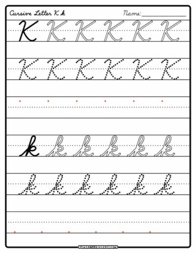 Cursive Writing Practice Worksheets - Superstar Worksheets