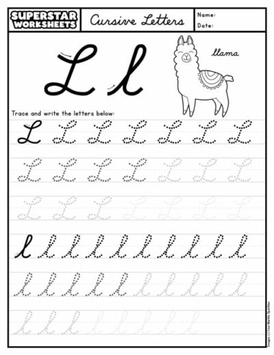 Cursive Alphabet Worksheets - Superstar Worksheets