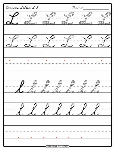 Cursive Writing Practice Worksheets - Superstar Worksheets