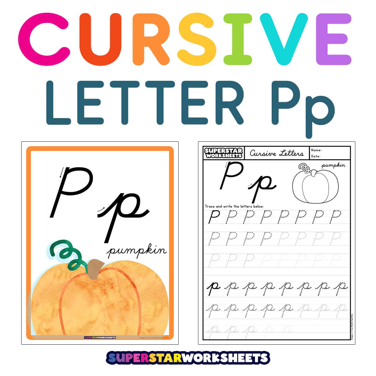 Cursive Alphabet Charts - Superstar Worksheets