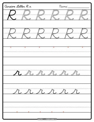 Cursive R - Superstar Worksheets