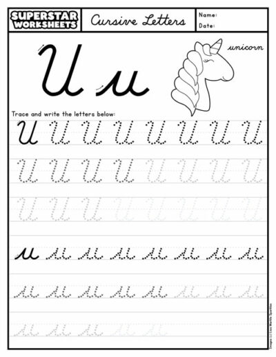 Cursive Alphabet Worksheets - Superstar Worksheets