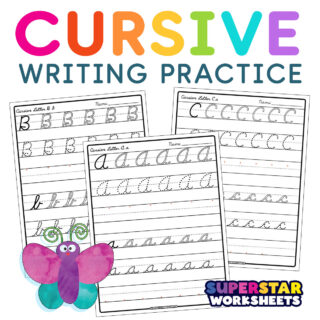 Cursive Writing Practice Worksheets - Superstar Worksheets