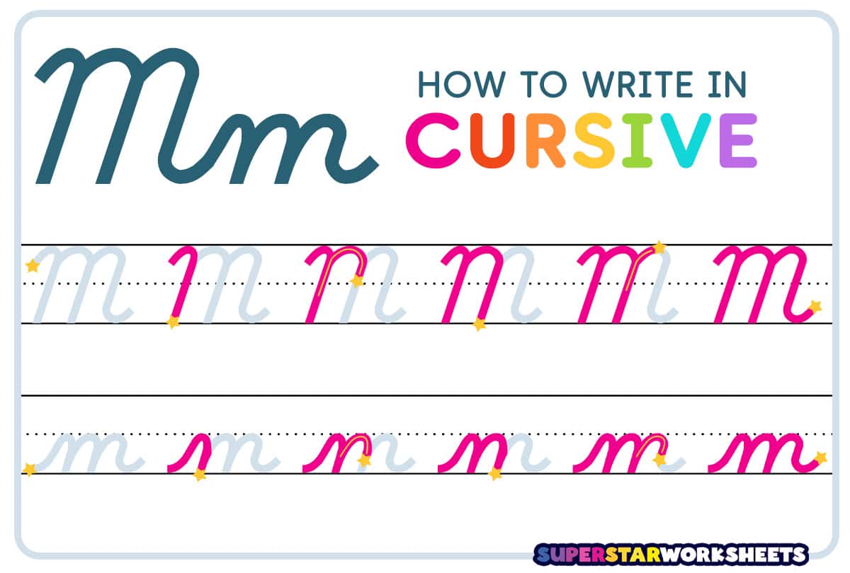 Cursive M - Superstar Worksheets