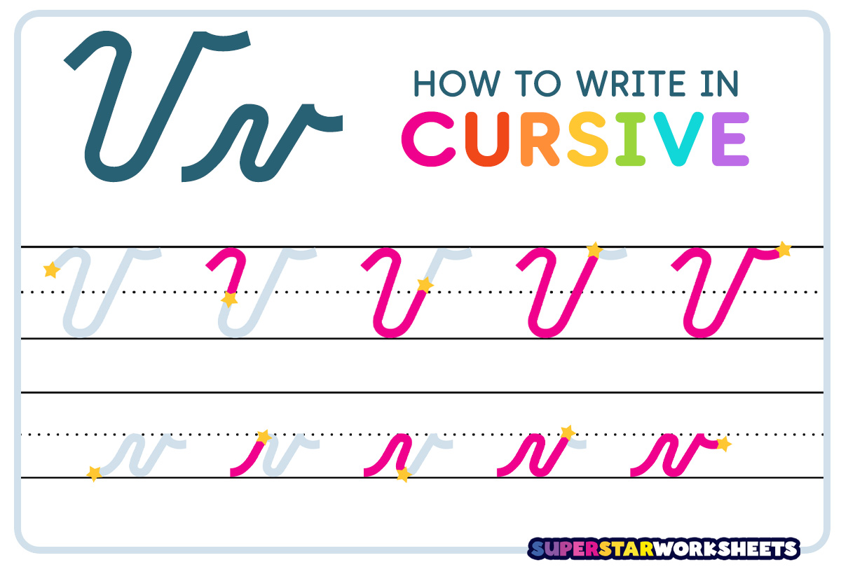 Cursive U Superstar Worksheets