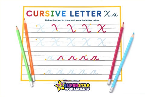 Cursive X - Superstar Worksheets