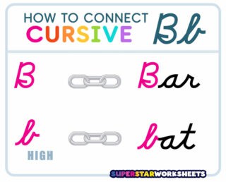 Cursive B - Superstar Worksheets