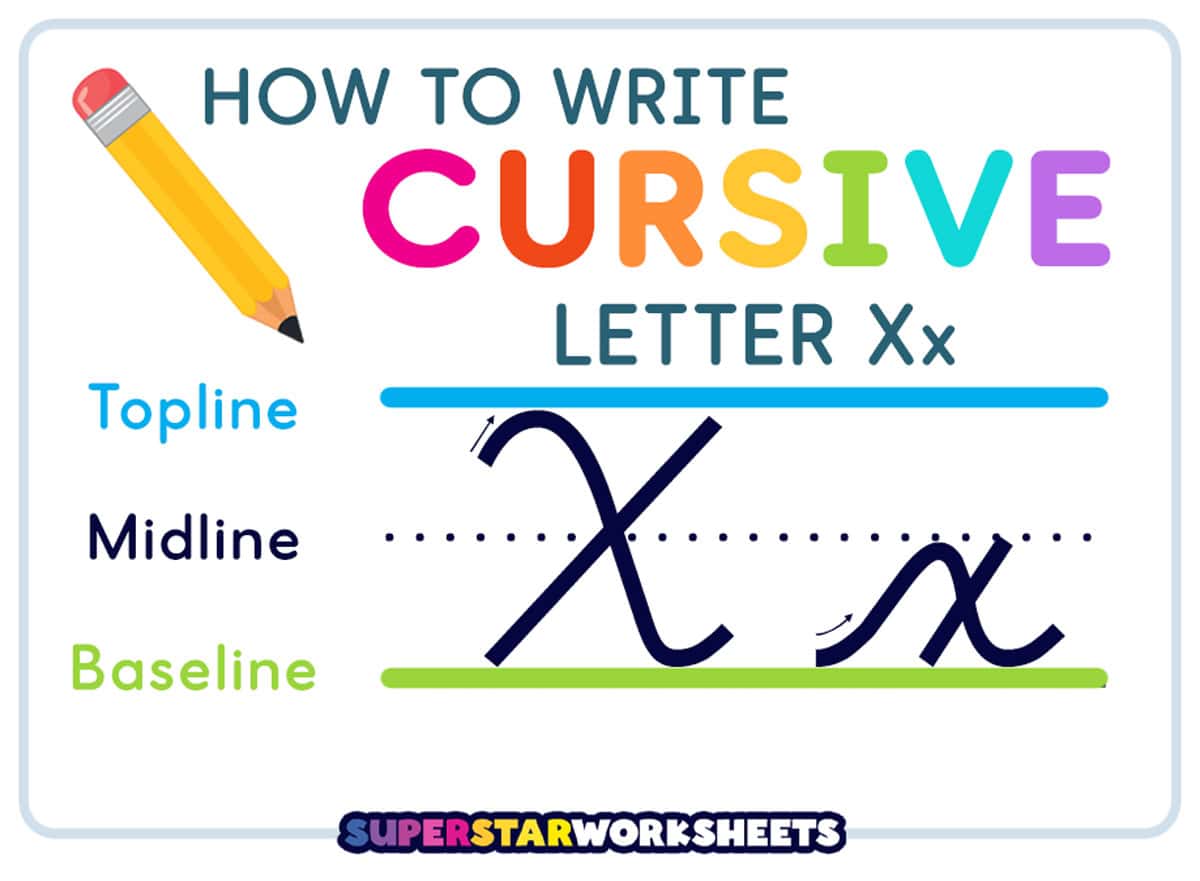 Cursive X - Superstar Worksheets