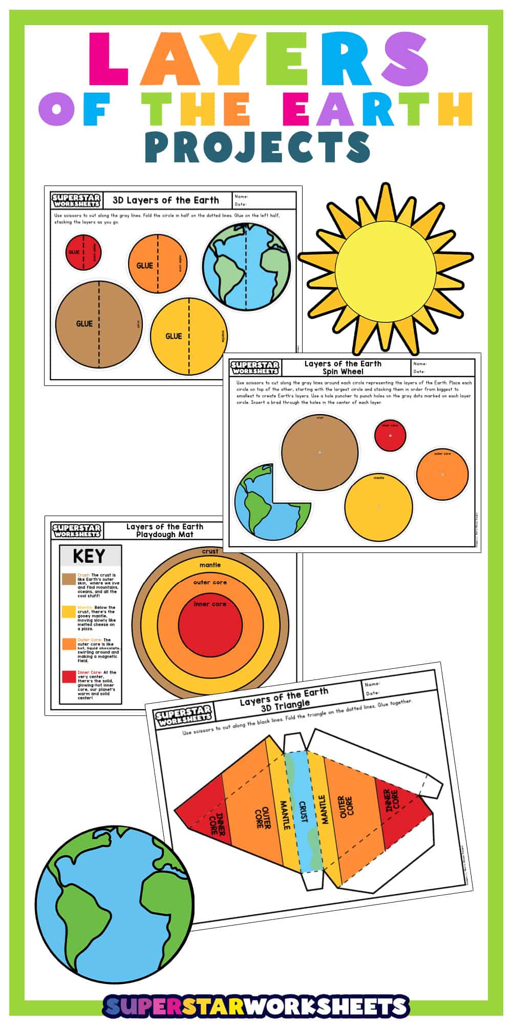 Layers of the Earth Project - Superstar Worksheets