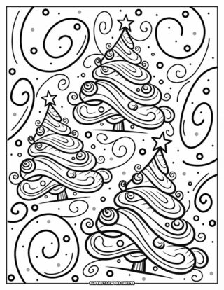 Christmas Tree Coloring Pages - Superstar Worksheets