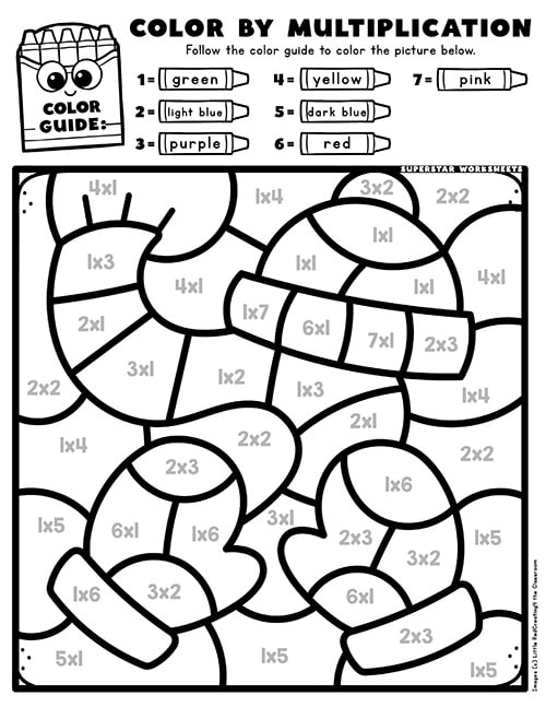 Winter Color By Number Kindergarten Winter Color By Number Kindergarten