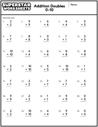 2nd Grade Addition Worksheets - Superstar Worksheets