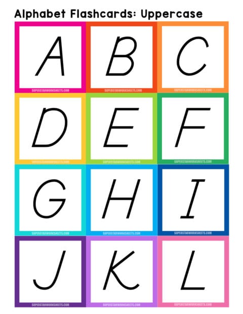 Alphabet Flashcards - Superstar Worksheets