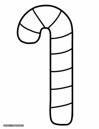 Candy Cane Template (Free Printables) - Superstar Worksheets
