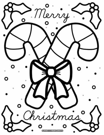 Candy Cane Coloring Pages (Free Printables) - Superstar Worksheets