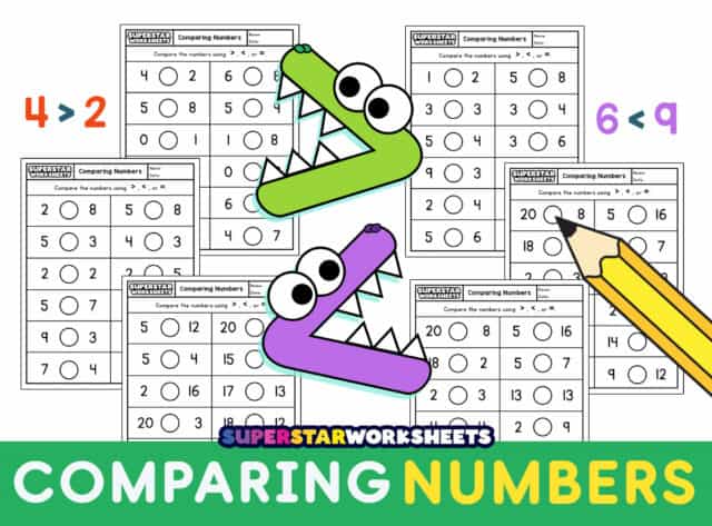 Comparing Numbers Worksheets - Superstar Worksheets