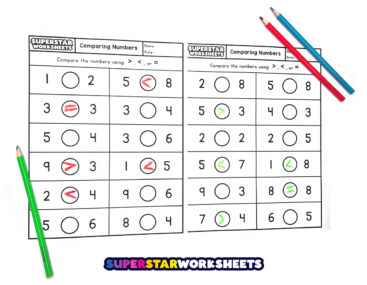 Comparing Numbers Worksheets - Superstar Worksheets