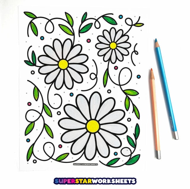 Flower Coloring Pages (Free Printables) - Superstar Worksheets