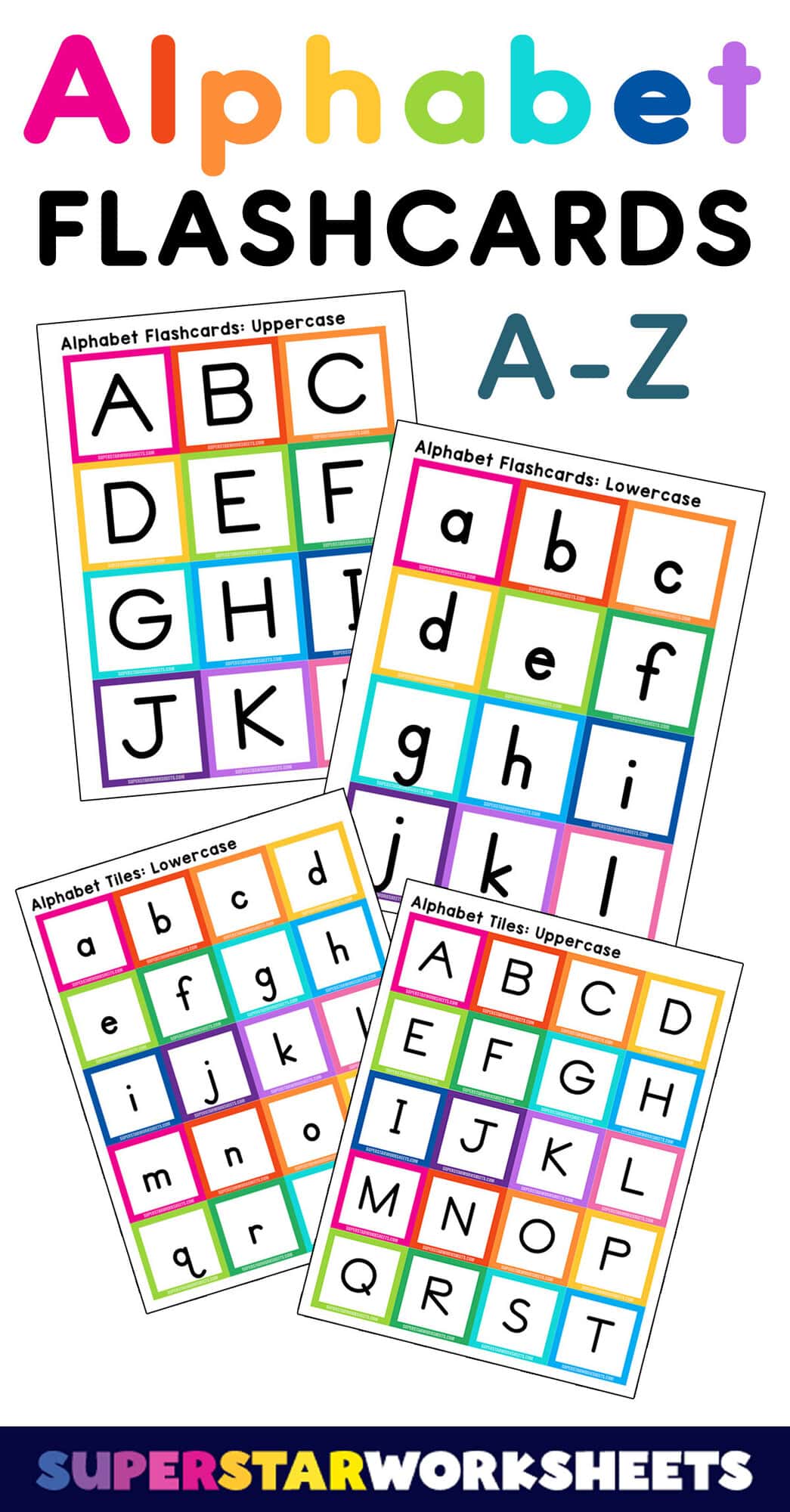 Alphabet Flashcards - Superstar Worksheets