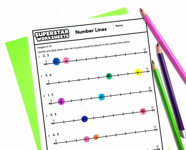 Number Line Worksheets Superstar Worksheets