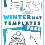 Graphic showing four different winter hat templates.