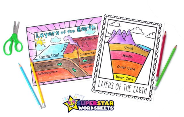 Layers of the Earth Worksheets - Superstar Worksheets