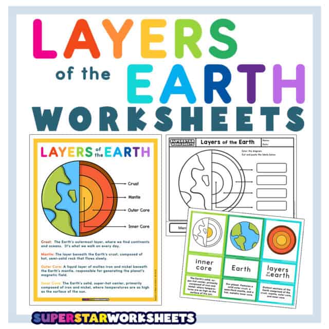 Layers of the Earth Worksheets - Superstar Worksheets