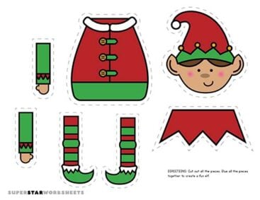 Elf Template Superstar Worksheets