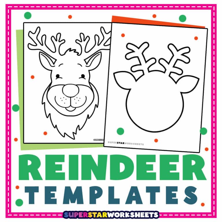 Reindeer Template (Free Printables) - Superstar Worksheets