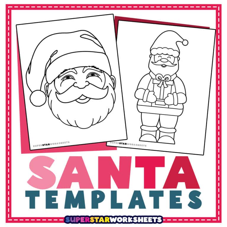 Santa Template Superstar Worksheets