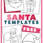 Graphic showing four Santa templates.