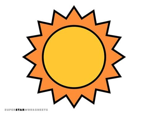 Sun Template - Superstar Worksheets